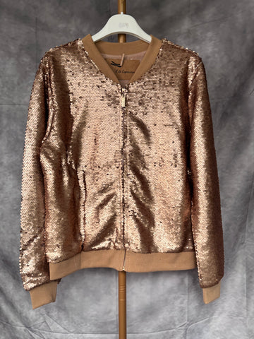 Bomber lentejuelas doradas