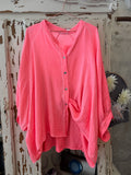 Camisa Bambula coral flúor