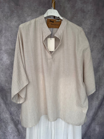 Blusa brillos marfil