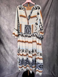 Vestido étnico largo marrón