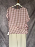 Blusa cuadros rosas