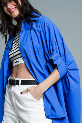 Camisa Oversize azul
