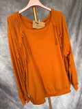 Sudadera flecos naranja