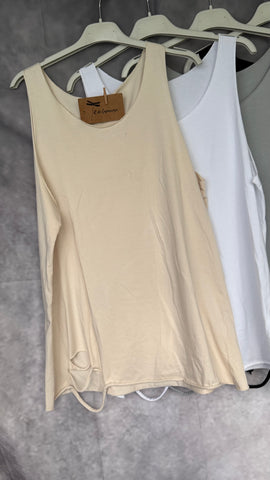 Top algodón “rotos”  beige