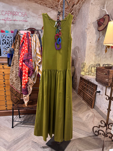 Vestido algodón verde