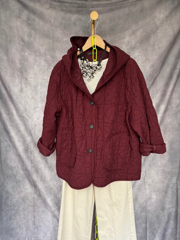 Chaqueta acolchada algodón Burdeos