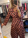 Blusa rombos Burdeos