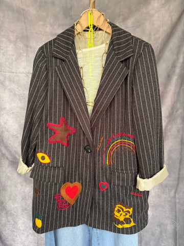 Americana bordados gris