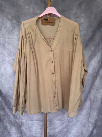Blusa algodón camel