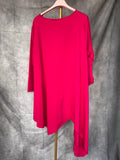 Camiseta larga asimétrica fucsia