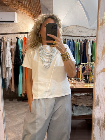 Camiseta asimétrica blanca