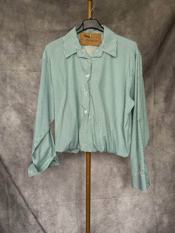 Camisa corta rayas verdes