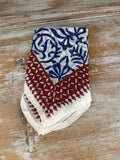 Pañuelo algodón azul/ rojo