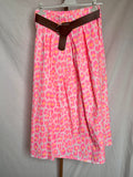 Falda print rosa flúor