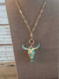 Collar cabeza toro azul