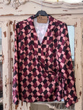 Blusa rombos Burdeos