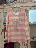 Jersey rayas flor