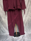 Pantalón baggy flecos Burdeos