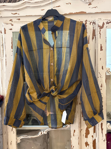Camisa rayas mostaza