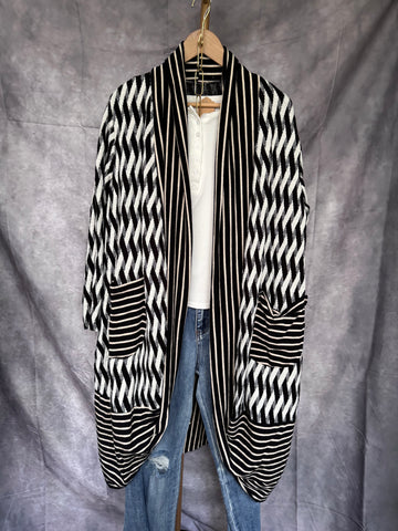 Abrigo punto blanco/negro