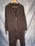 Chaqueta flecos chocolate