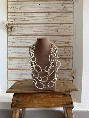 Collar eslabones metal plateado
