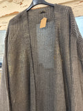 Cárdigan gris oscuro brillos dorados