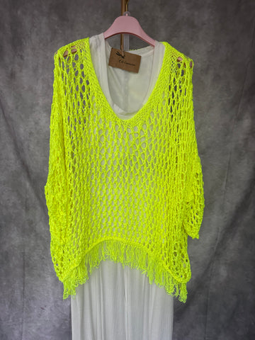 Jersey calado amarillo flúor