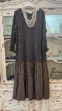Vestido largo rayas chocolate