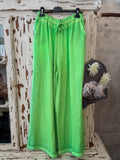 Pantalón Bambula verde flúor