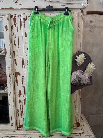 Pantalón Bambula verde flúor