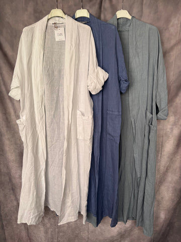 Kimono lino azul claro