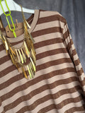 Camiseta rayas lurex beige