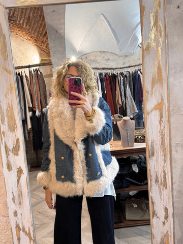 Cazadora vaquera con pelo sintético