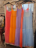 Vestido tul coral