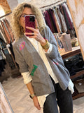 Chaqueta bordados gris