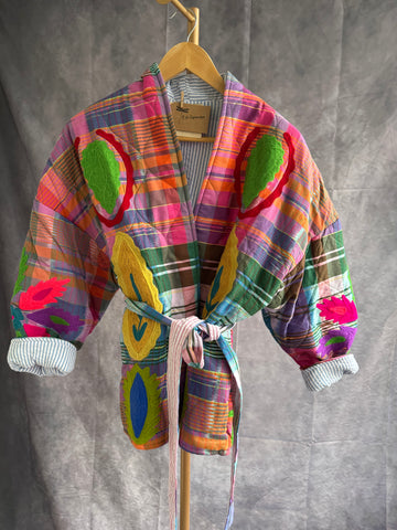 Kimono Cuadros Bordado