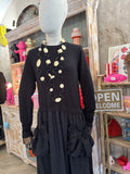 Vestido punto bolsillos negro