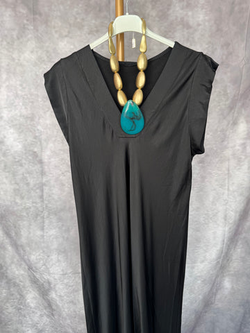 Vestido largo viscosa negro