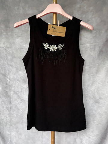 Top plumas negro