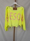 Camiseta Awesome amarillo flúor