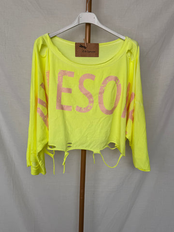 Camiseta Awesome amarillo flúor