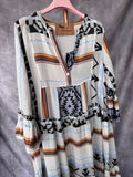 Vestido étnico largo marrón