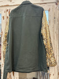 Cazadora lentejuelas kaki