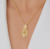 Collar Reina de Plata Bañada en Oro