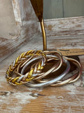 Pulsera Budista / Pan de Oro / DOBLE CHAMPAGNE