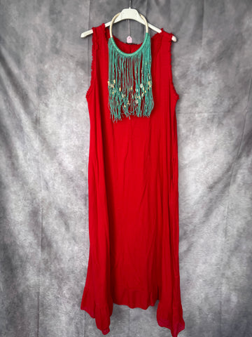 Vestido algodón rojo