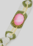 Pulsera de tela con abalorios