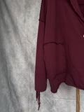 Chaqueta flecos burdeos