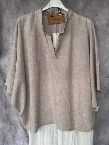 Blusa brillos beige